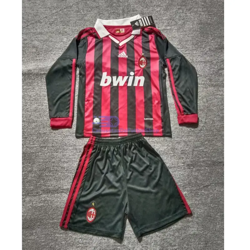 Camiseta AC Milan 2009/10 1ª Equipación Retro ML Rojo/Negro Niño Kit