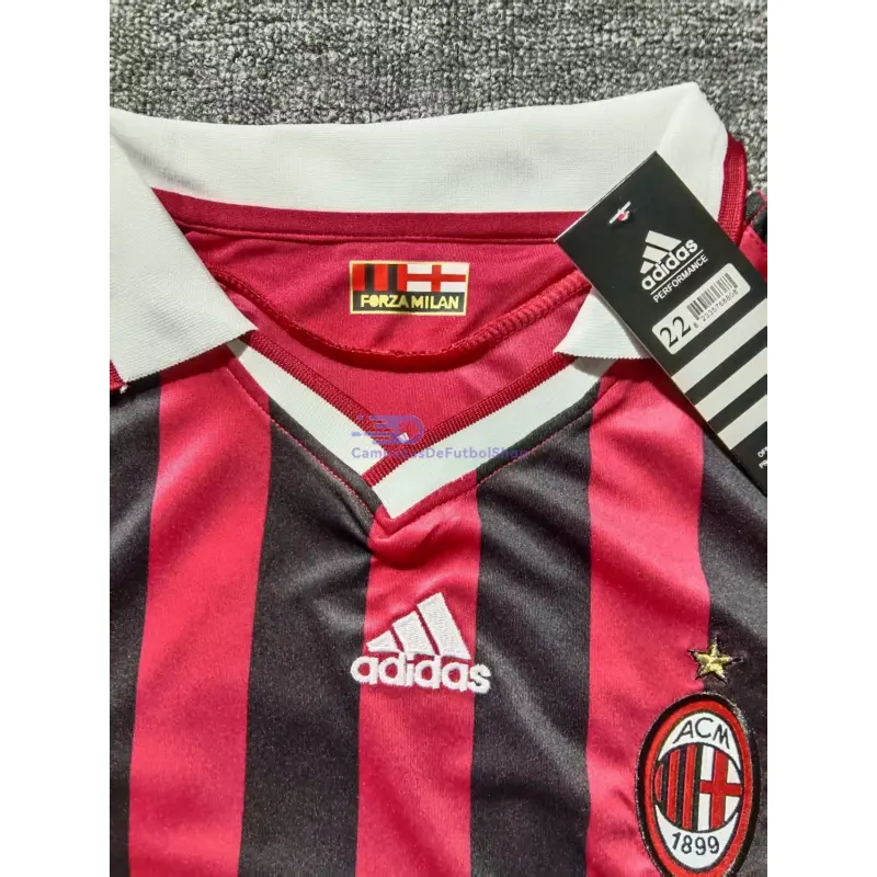 Camiseta AC Milan 2009/10 1ª Equipación Retro ML Rojo/Negro Niño Kit