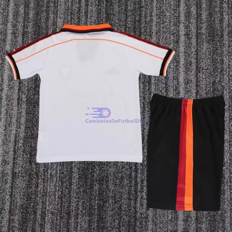 Camiseta AS Roma 1998/99 2ª Equipación Retro Blanco Niño Kit
