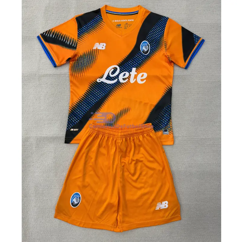 Camiseta Atalanta BC 2025/2026 3ª Equipación Naranja/Azul Niño Kit