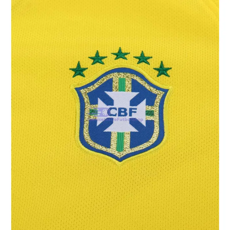 Camiseta Brasil 2014 1ª Equipación Retro Amarillo Niño Kit