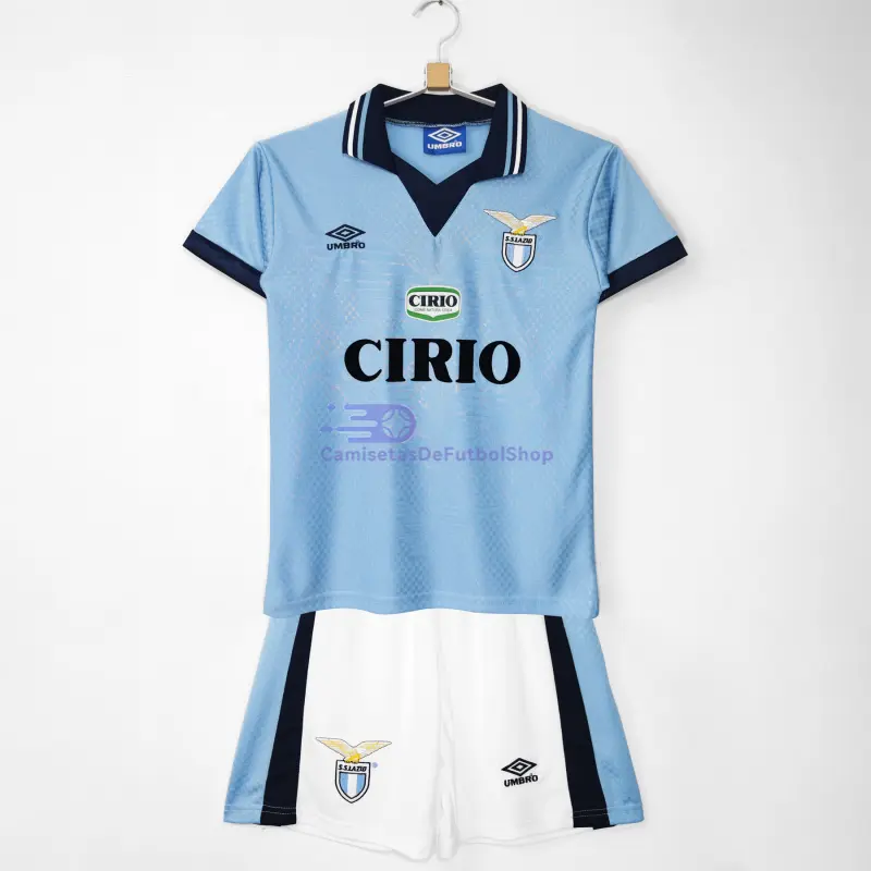 Camiseta Lazio 1996/97 1ª Equipación Retro Azul Niño Kit