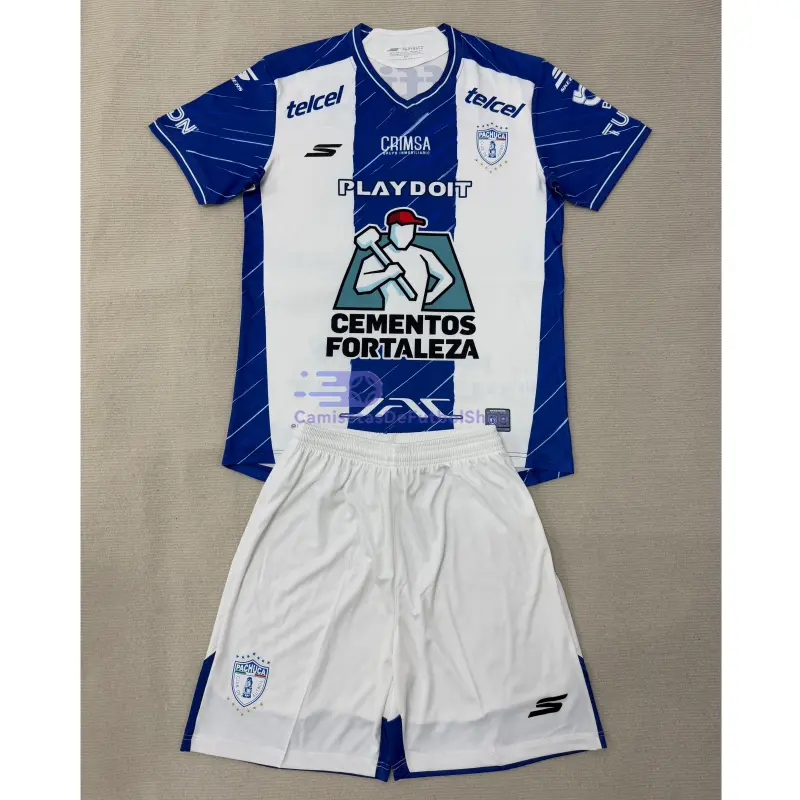 Camiseta Pachuca 2025/2026 1ª Equipación Blanco/Azul Niño Kit