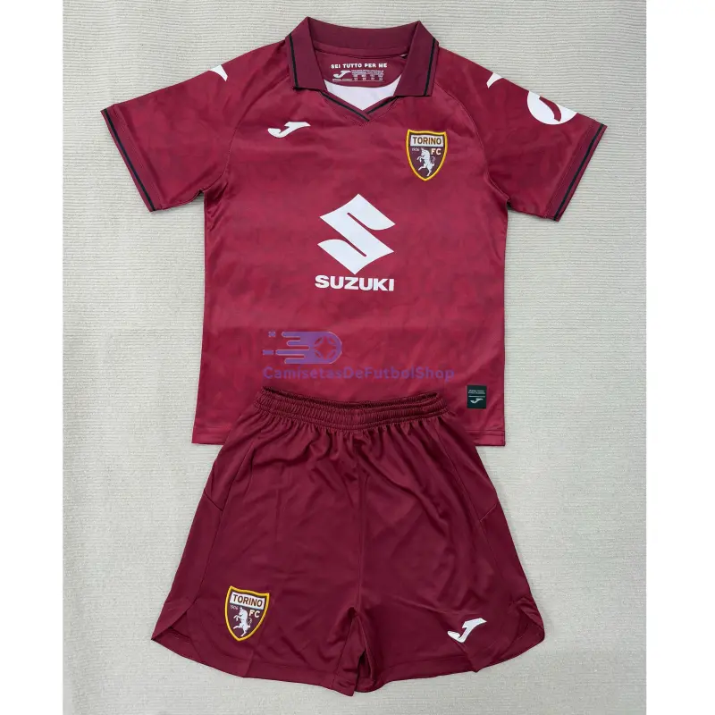 Camiseta Torino 2025/2026 1ª Equipación Claret Niño Kit