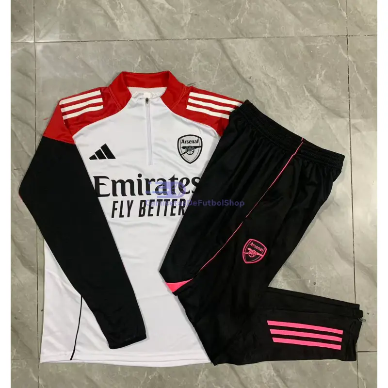 Sudadera De Entrenamiento Arsenal 2025/2026 Blanco/Negro/Rojo