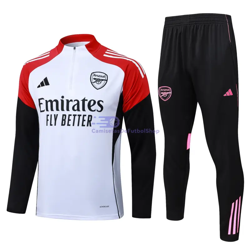 Sudadera De Entrenamiento Arsenal 2025/2026 Blanco/Negro/Rojo