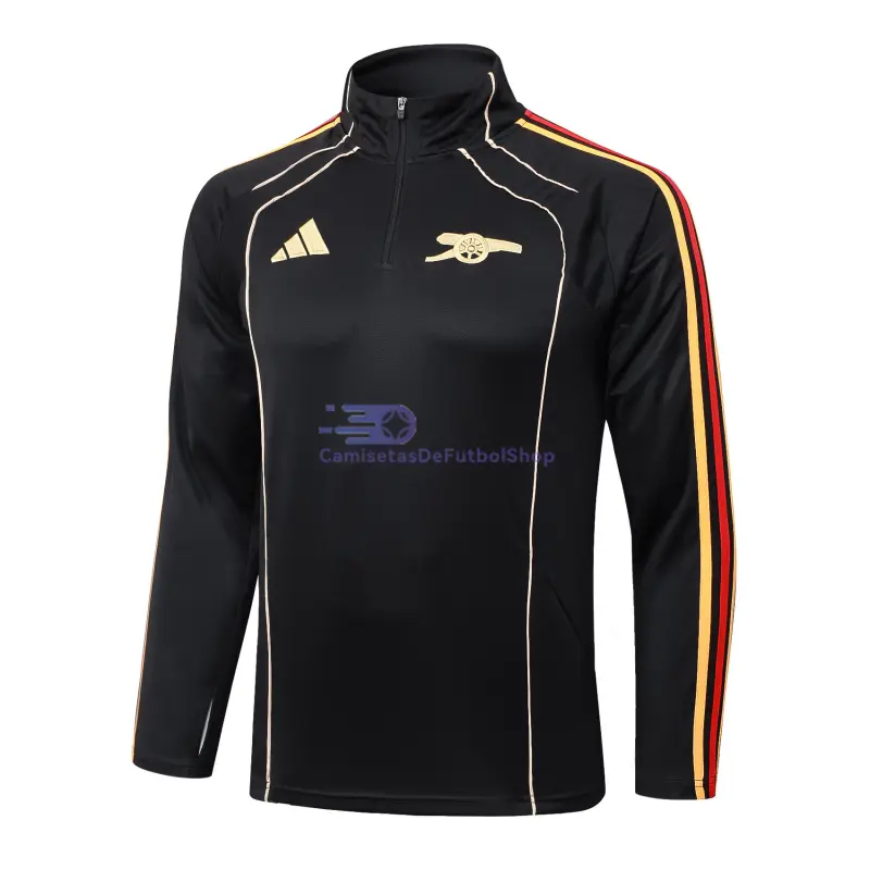 Sudadera De Entrenamiento Arsenal 2025/2026 Negro Versión Retro