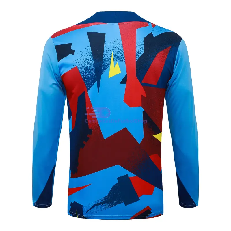 Sudadera De Entrenamiento Barcelona 2025/2026 Azul/Amarillo/Rojo con Estampado