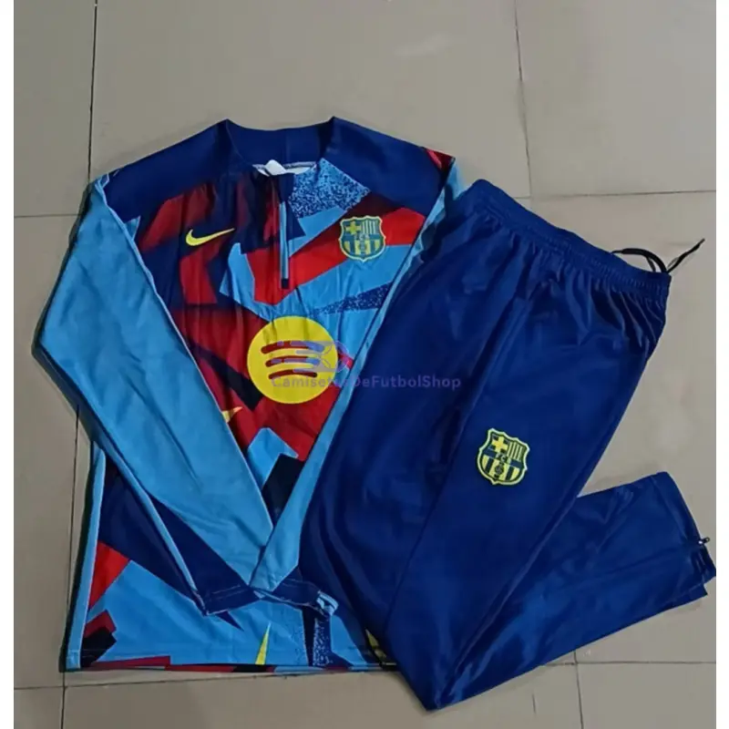 Sudadera De Entrenamiento Barcelona 2025/2026 Azul/Amarillo/Rojo con Estampado