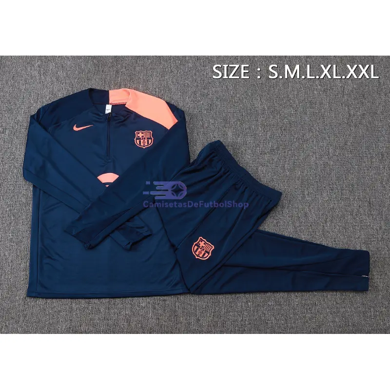 Sudadera De Entrenamiento Barcelona 2025/2026 Kit Azul Marino/Naranja