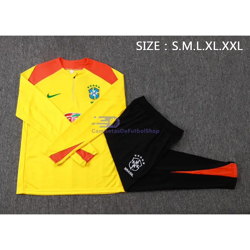 Sudadera De Entrenamiento Brasil 2025/2026 Kit Amarillo