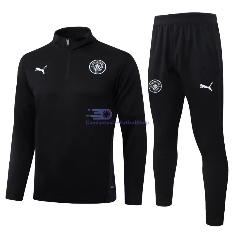 Sudadera De Entrenamiento Manchester City 2025/2026 Kit Negro/Blanco
