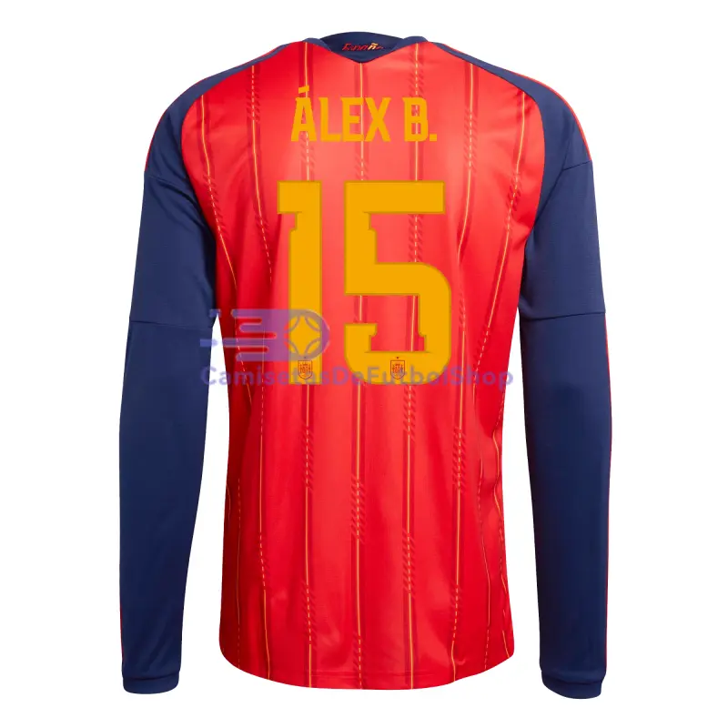 Camiseta Álex B. 15 España 2026 1ª Equipación Mundial ML Rojo/Azul
