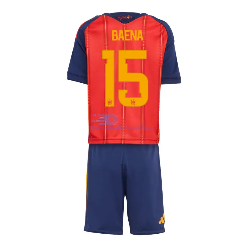 Camiseta Baena 15 España 2026 1ª Equipación Rojo/Azul Niño Kit