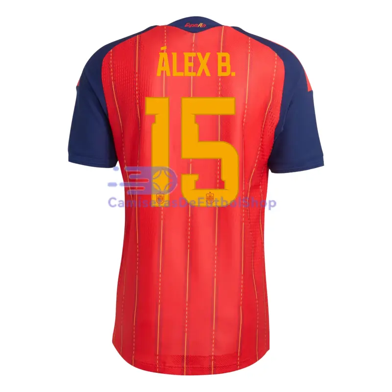 Camiseta Álex B. 15 España 2026 1ª Equipación Mundial Rojo/Azul