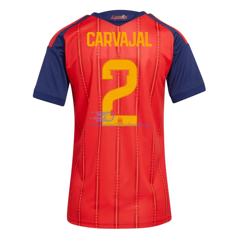 Camiseta Carvajal 2 España 2026 1ª Equipación Rojo/Azul Mujer