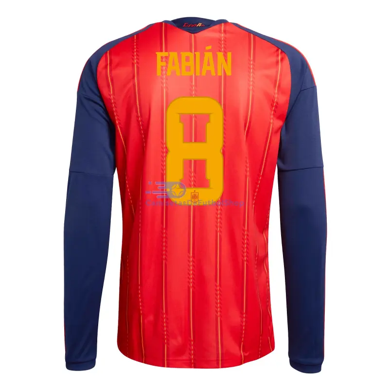 Camiseta Fabián 8 España 2026 1ª Equipación ML Rojo/Azul