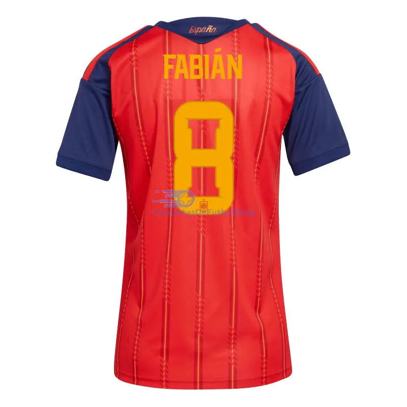 Camiseta Fabián 8 España 2026 1ª Equipación Rojo/Azul Mujer
