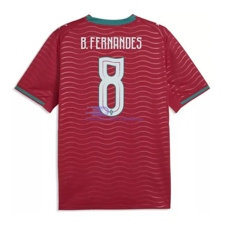 Camiseta B.Fernandes 8 Portugal 2026 1ª Equipación Rojo