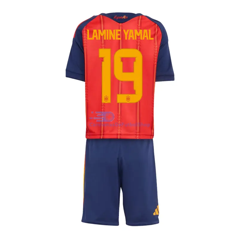 Camiseta Lamine Yamal 19 España 2026 1ª Equipación Rojo/Azul Niño Kit
