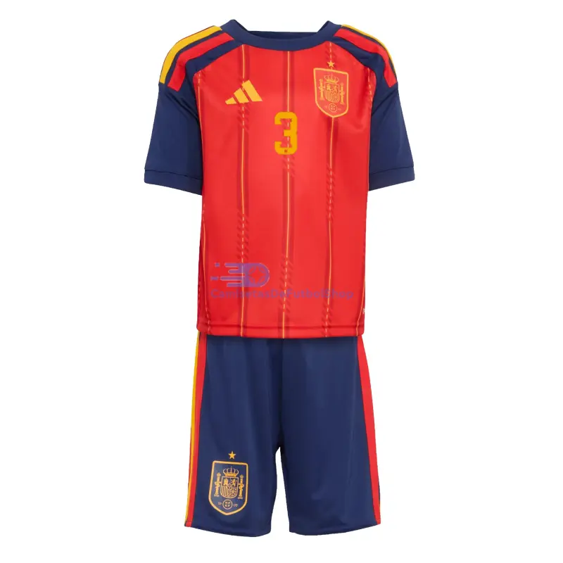 Camiseta Le Normand 3 España 2026 1ª Equipación Rojo/Azul Niño Kit