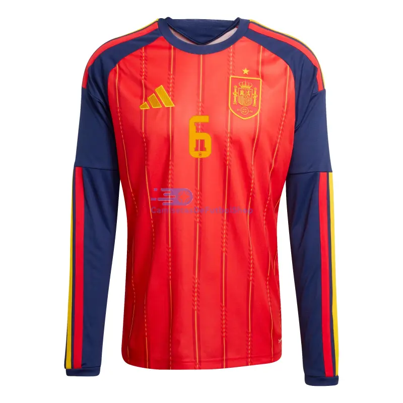 Camiseta Merino 6 España 2026 1ª Equipación ML Rojo/Azul