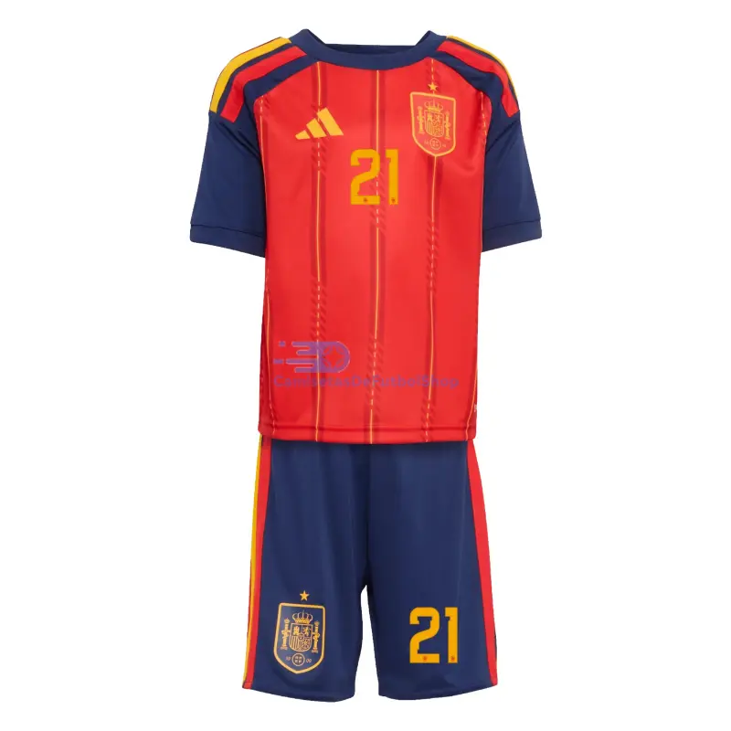 Camiseta Oyarzabal 21 España 2026 1ª Equipación Rojo/Azul Niño Kit