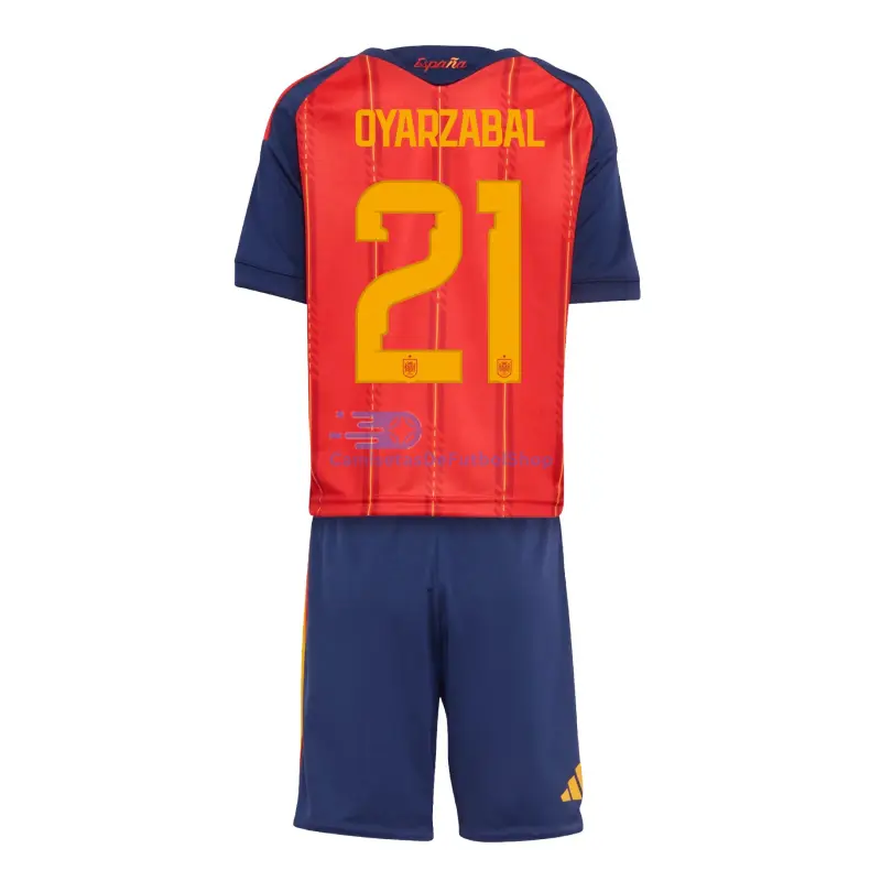 Camiseta Oyarzabal 21 España 2026 1ª Equipación Rojo/Azul Niño Kit