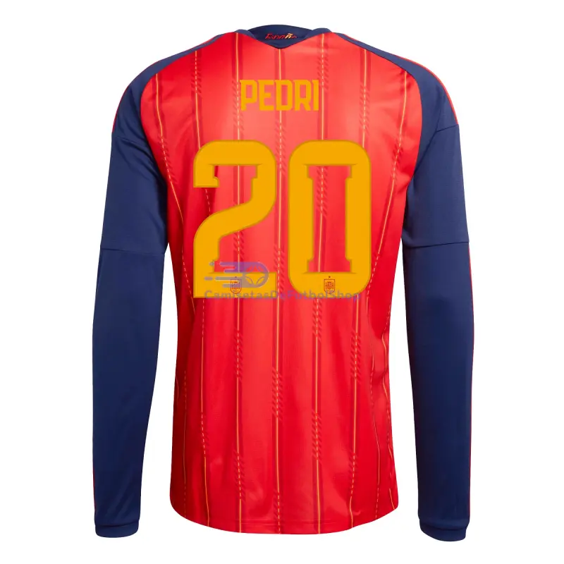 Camiseta Pedri 20 España 2026 1ª Equipación ML Rojo/Azul