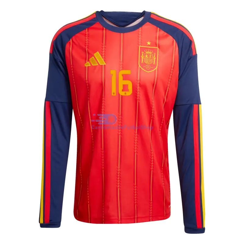 Camiseta Rodrigo 16 España 2026 1ª Equipación ML Rojo/Azul