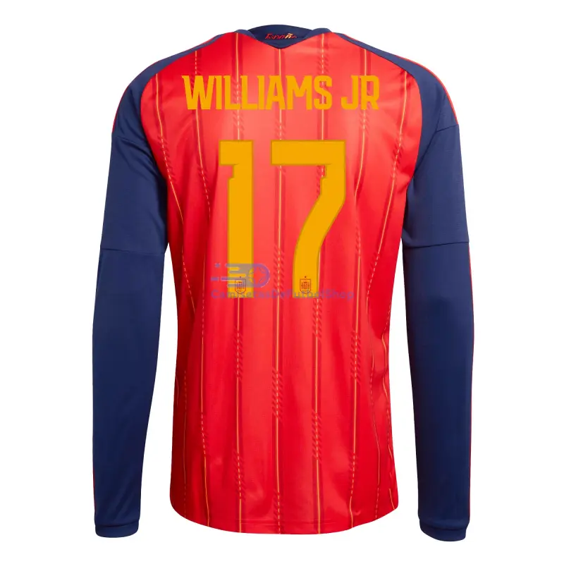 Camiseta Williams Jr 17 España 2026 1ª Equipación ML Rojo/Azul