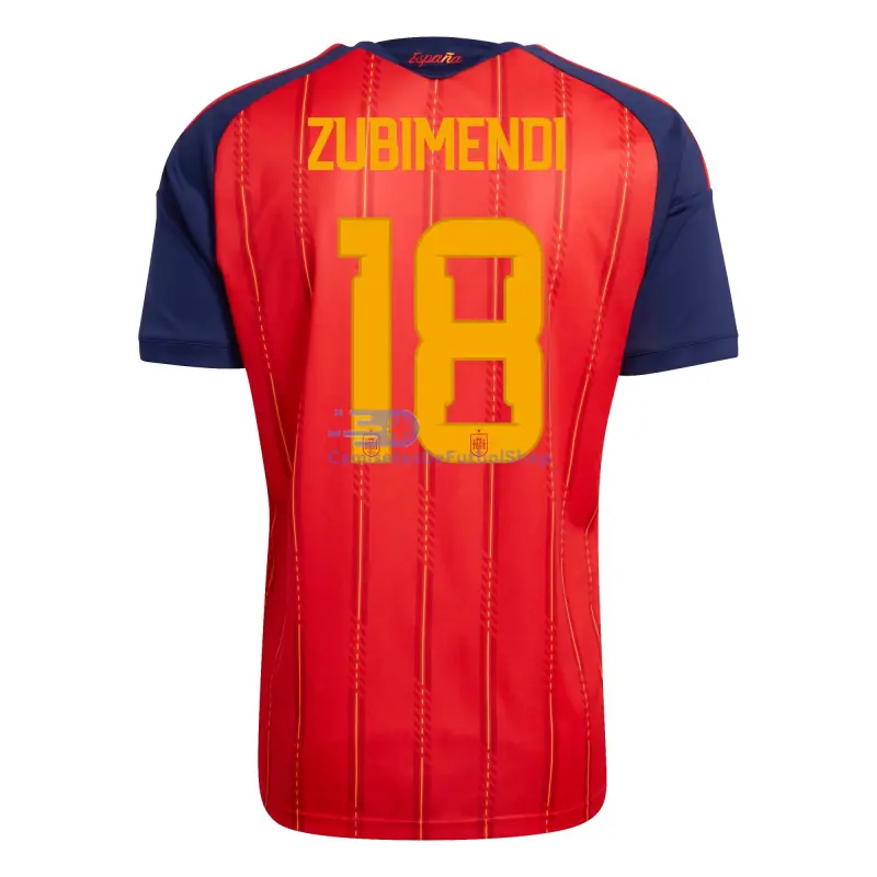 Camiseta Zubimendi 18 España 2026 1ª Equipación Rojo/Azul