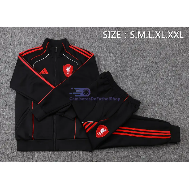 Chandal Liverpool 2025/2026 Negro/Rojo Versión Retro
