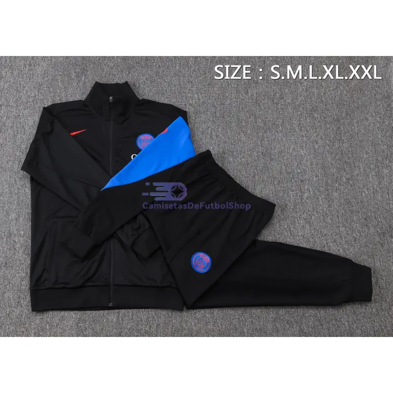 Chandal PSG 2025/2026 Negro con Manga Azul