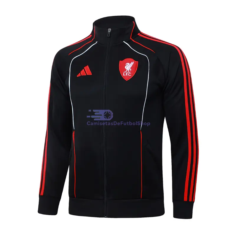 Chaqueta Liverpool 2025/2026 Negro/Rojo Versión Retro