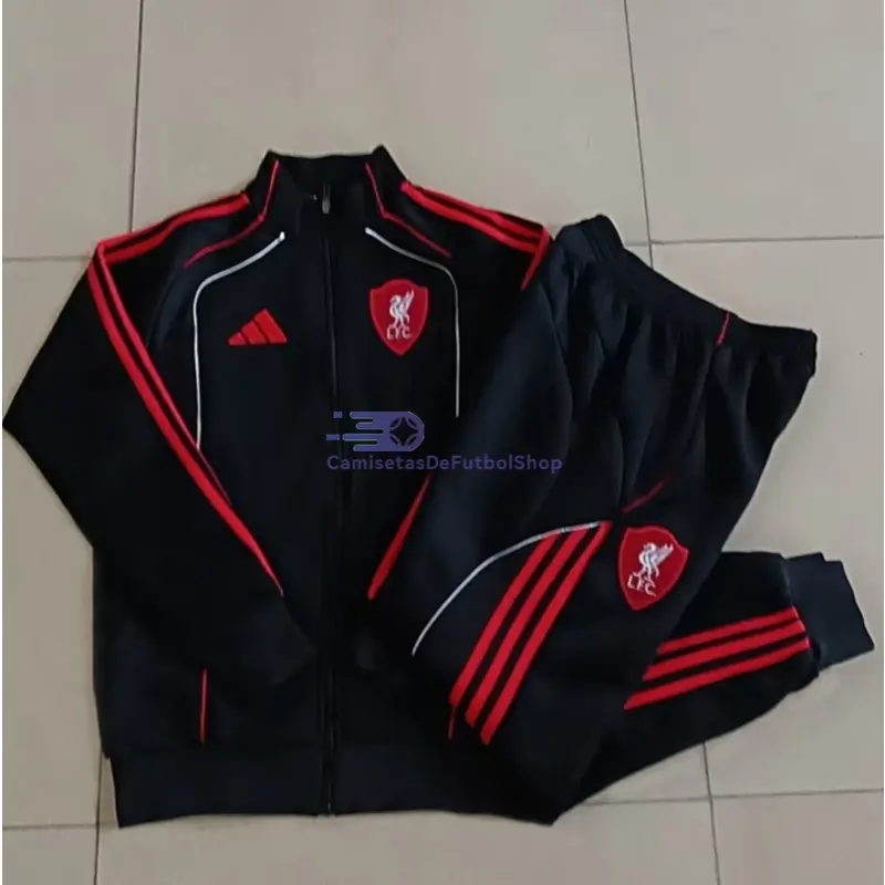 Chaqueta Liverpool 2025/2026 Negro/Rojo Versión Retro