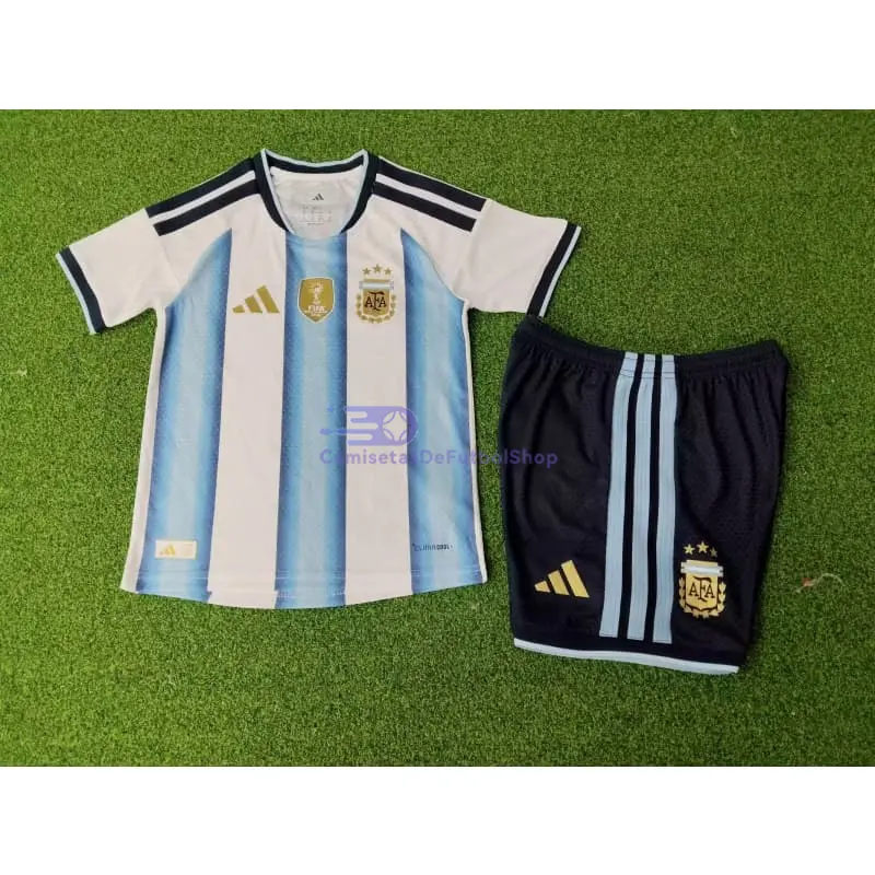 Camiseta Argentina 2026 1ª Equipación Mundial Azul/Blanco Niño Kit (EDICIÓN JUGADOR)