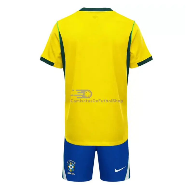Camiseta Brasil 2026 1ª Equipación Mundial Amarillo Niño Kit