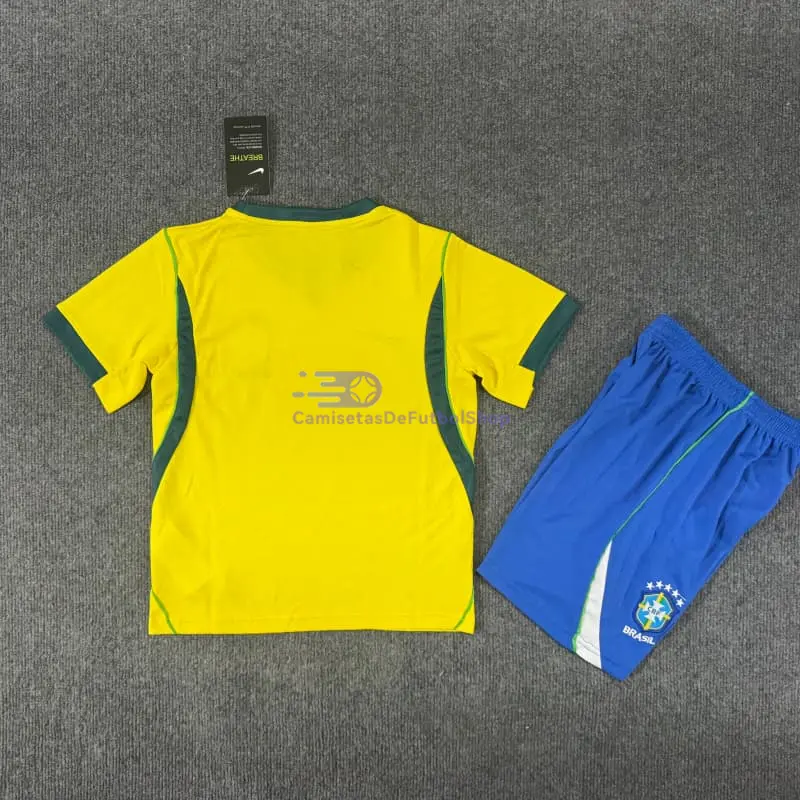Camiseta Brasil 2026 1ª Equipación Mundial Amarillo Niño Kit