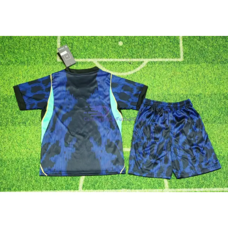 Camiseta Brasil Mundial 2026 2ª Equipación Azul Niño Kit