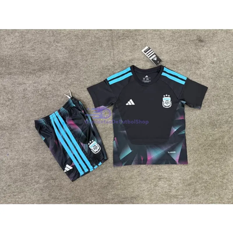 Camiseta de Portero Argentina 2026 1ª Equipación Mundial Negro Niño Kit