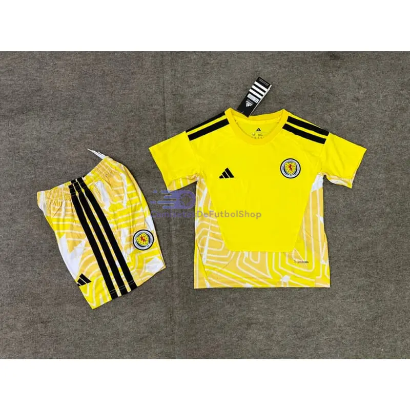 Camiseta de Portero Escocia 2026 1ª Equipación Mundial Amarillo Niño Kit