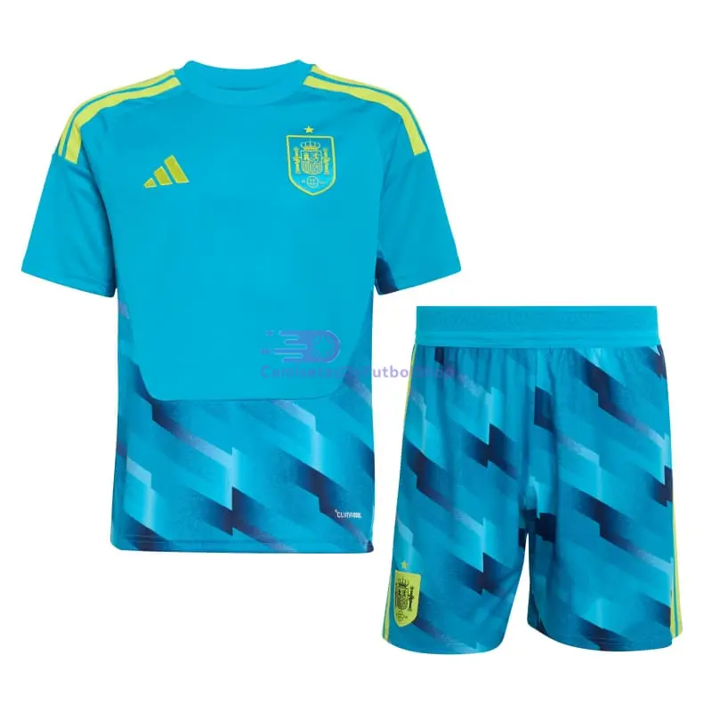 Camiseta de Portero España 2026 1ª Equipación Mundial Azul Niño Kit