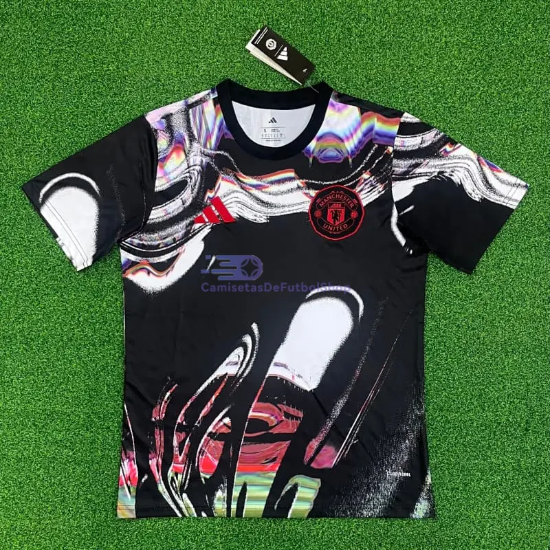 Camiseta Manchester United 2025/2026 Pre-Match Negro con Estampado