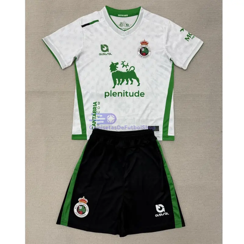 Camiseta Racing de Santander 2025/2026 1ª Equipación Blanco Niño Kit