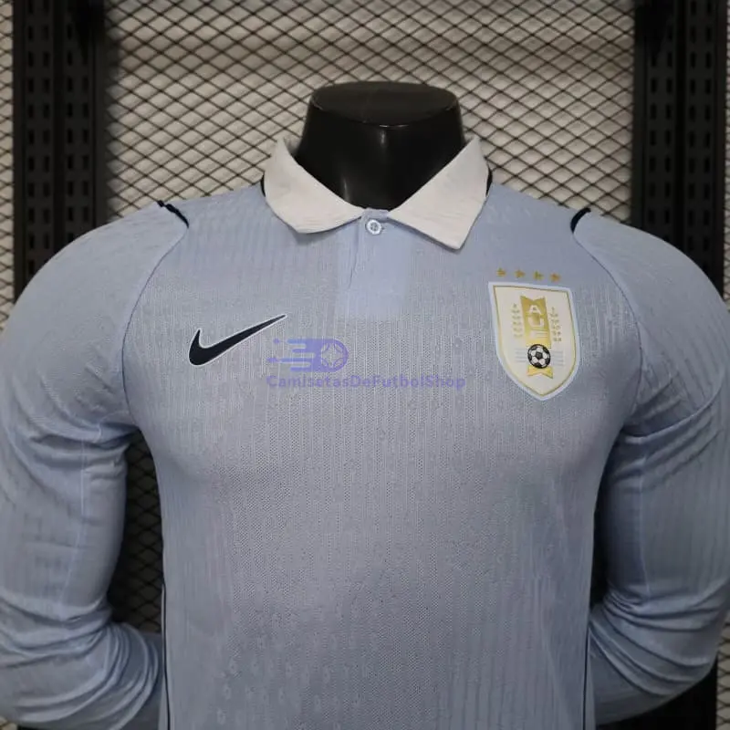 Camiseta Uruguay 2026 1ª Equipación Mundial ML Azul Claro (EDICIÓN JUGADOR)