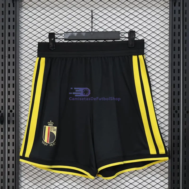 Pantalón Corto Bélgica 2026 1ª Equipación Mundial Negro (EDICIÓN JUGADOR)