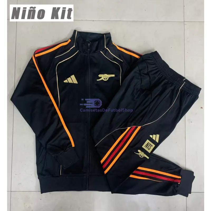 Chandal Arsenal 2025/2026 Niño Negro Versión Retro