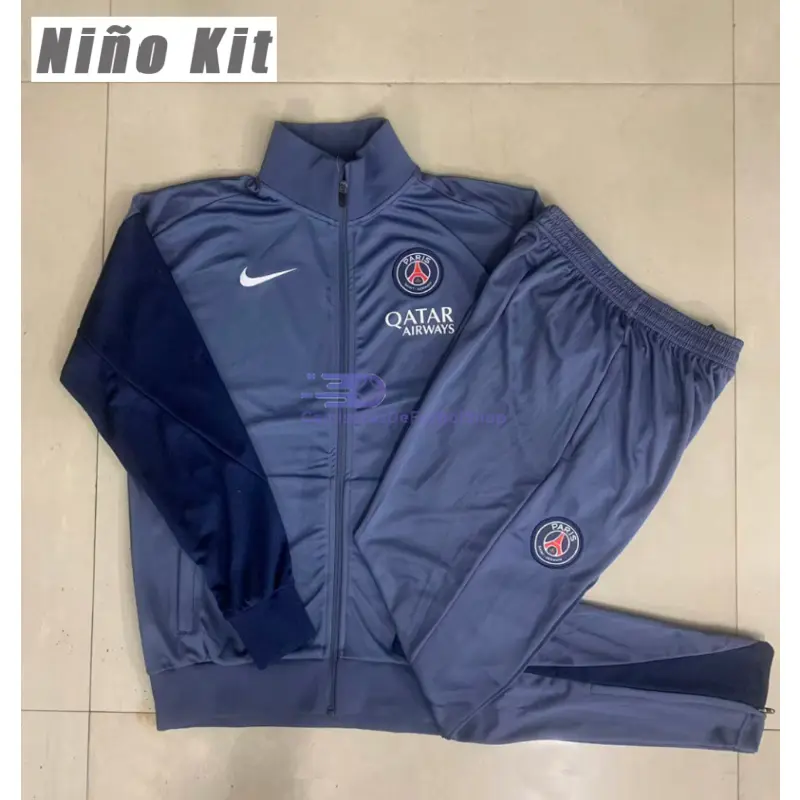 Chandal PSG 2025/2026 Niño Gris Azulado