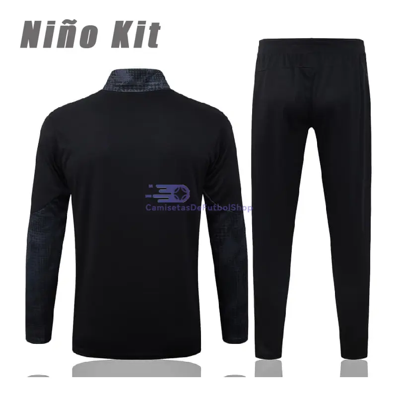 Sudadera De Entrenamiento AC Milan 2025/2026 Niño Kit Negro/Rojo con Estampado
